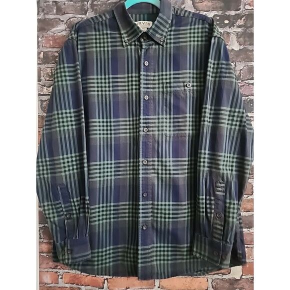 Orvis Other - ORVIS Men's Shirt‎  Medium Blackwatch Green Blue Plaid Long Sleeve Button Up